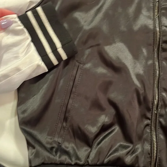 Reversible silk embroidered varsity jacket - Picture 5 of 8